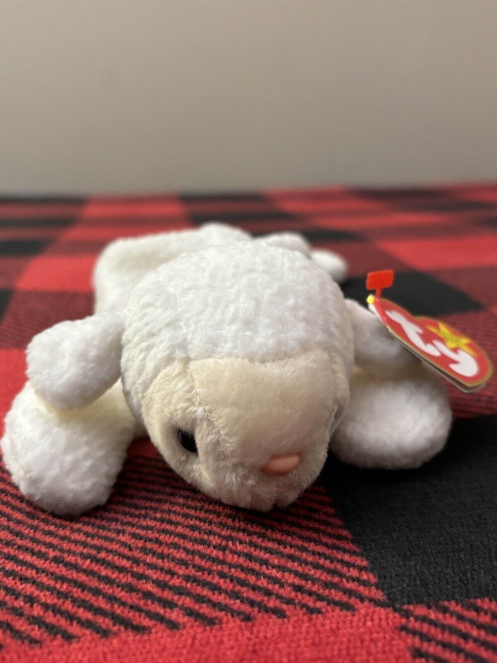 1996 Ty Fleece the Lamb 5th Gen Hang Tag 4125 Beanie Baby 8" Sheep Plush Toy